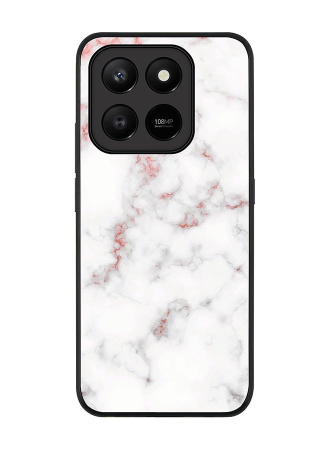 For Honor X7d 4G / X7d 5G / 400 Smart Case,Slim fit Camera Protection, Shockproof Thin Phone cover  - Marble Print Rose Grey